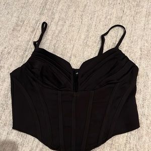 PrettyLittleThing Black Corset Top